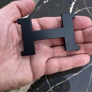 HERMES Noir Black H Belt Buckle 38mm